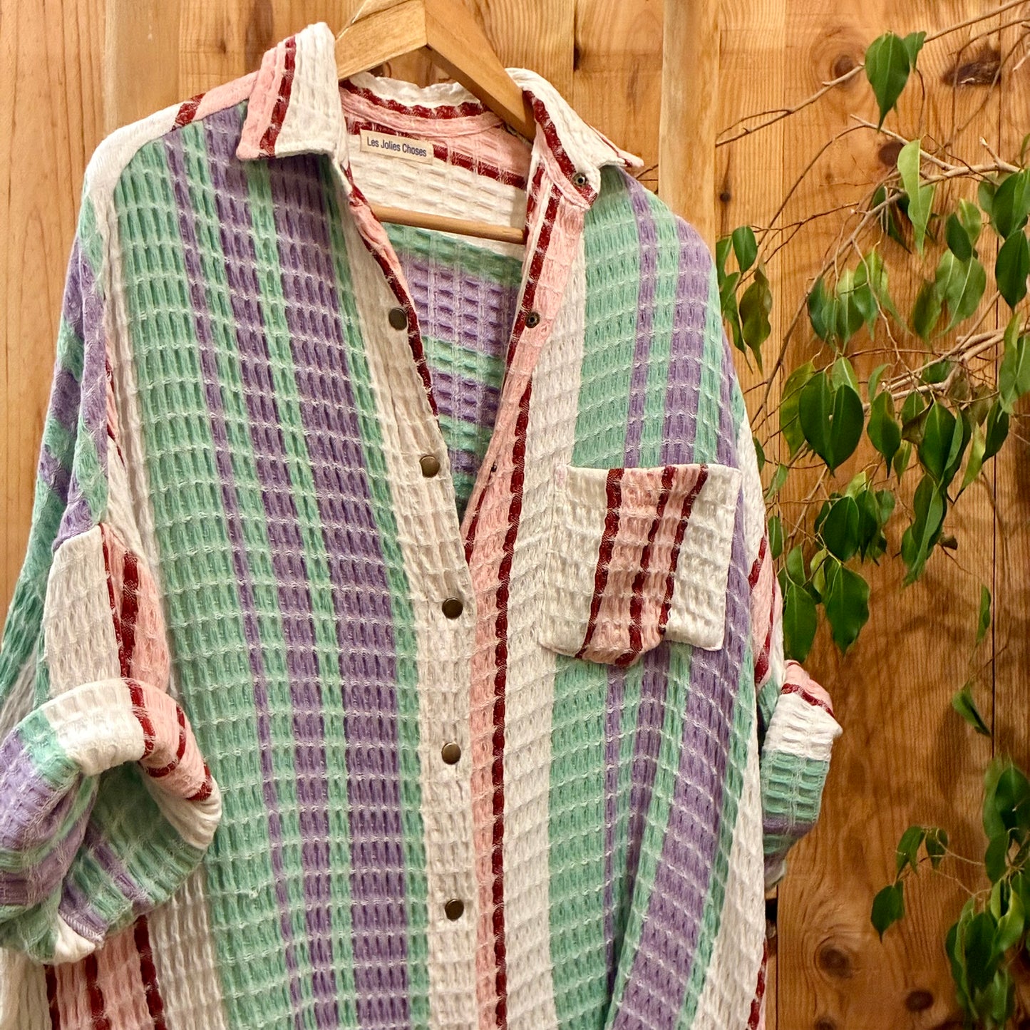 La jolie chemise gaufrée manches courtes N°2