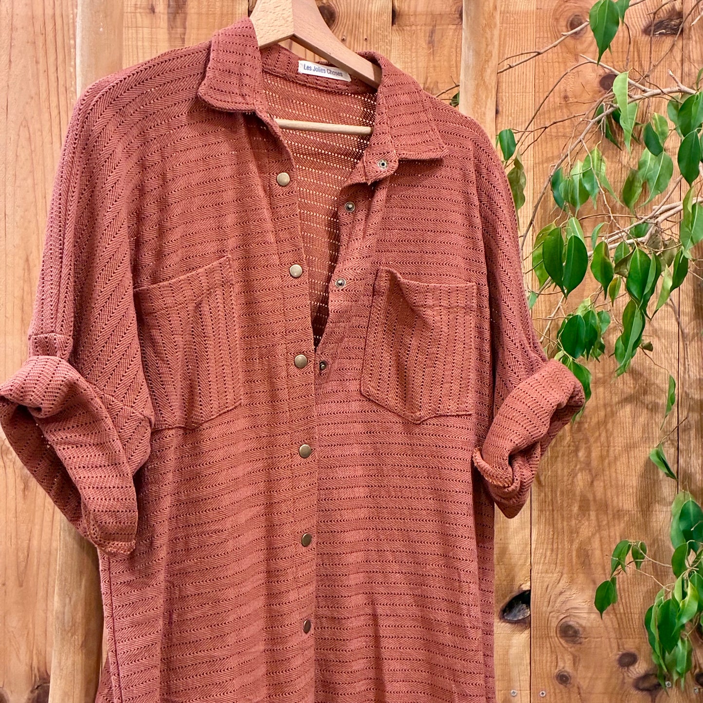 La jolie chemise texturisée manches courtes N°1