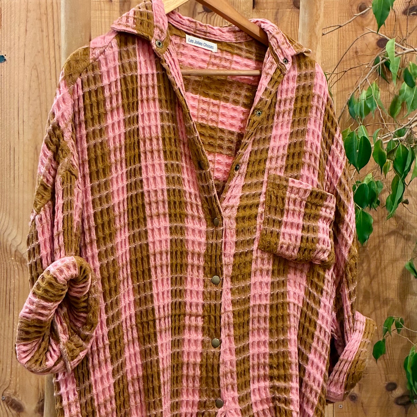La jolie chemise gaufrée manches courtes N°1